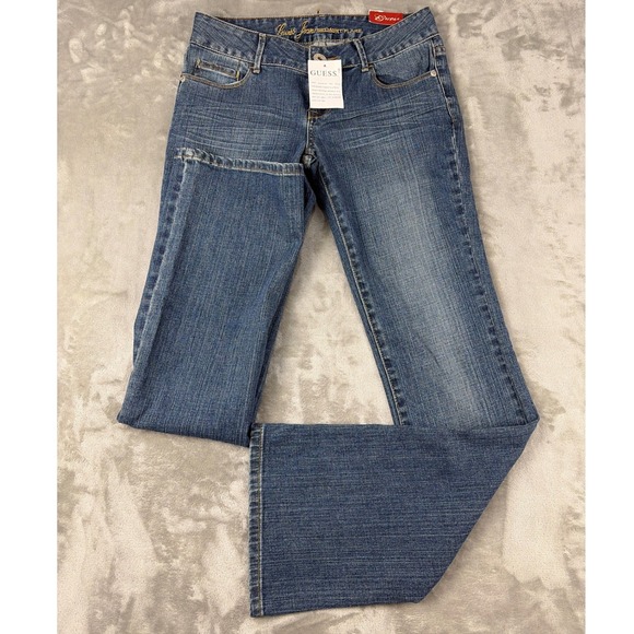 Guess Denim - Guess Jeans Belmont Flare Blue Denim Medium Wash Low Rise Size 27 Q718N171 NEW